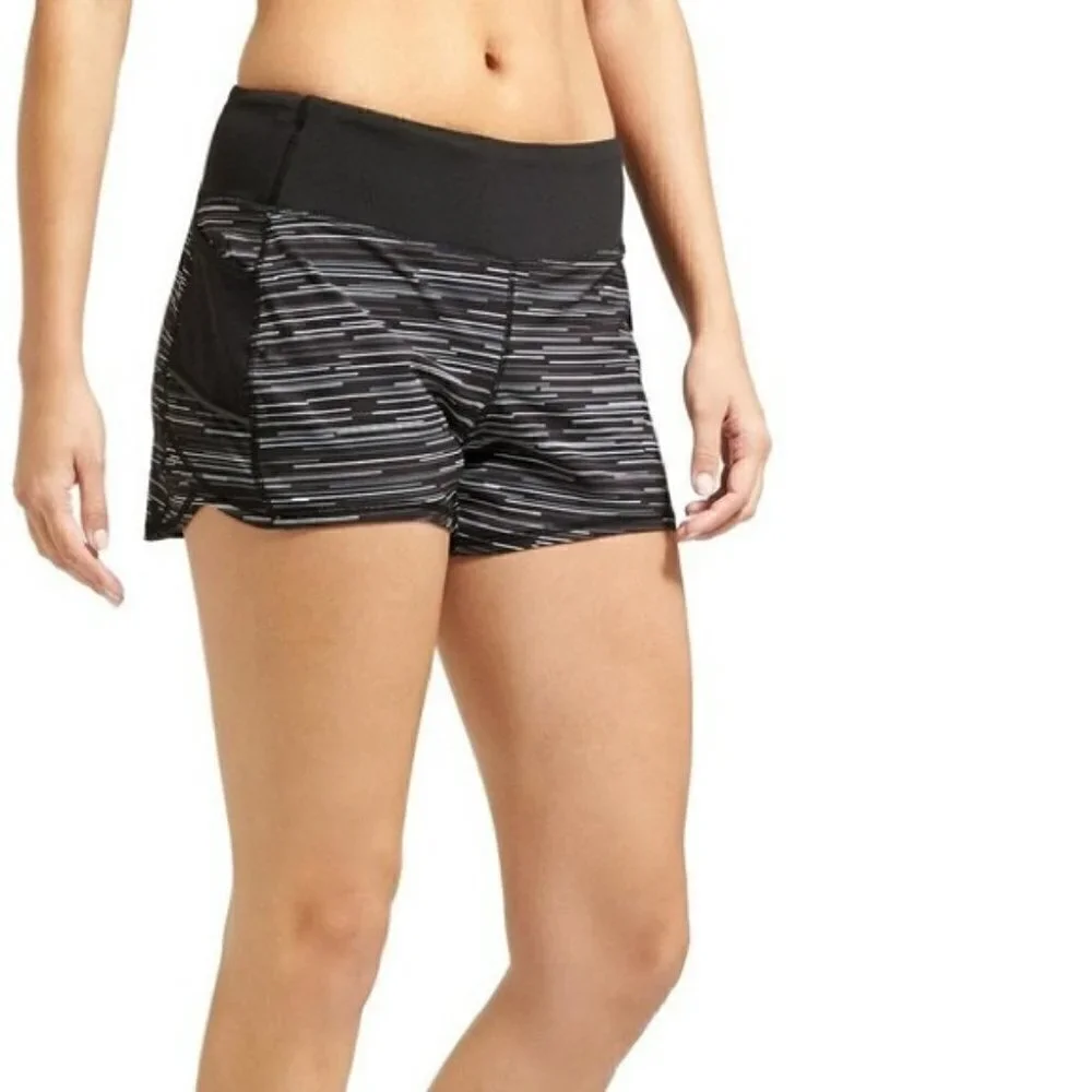 Athleta | Ready Set Go Running Shorts Athletic Lined Jigsaw Stripe Size S